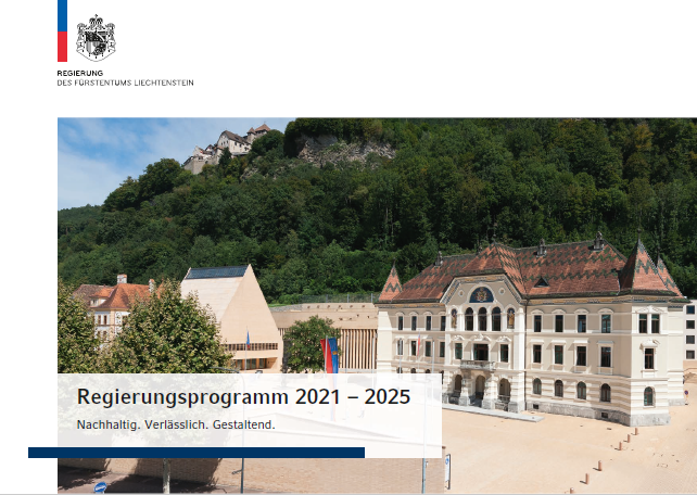 Deckblatt des Regierungsprogramm Liechtenstein
